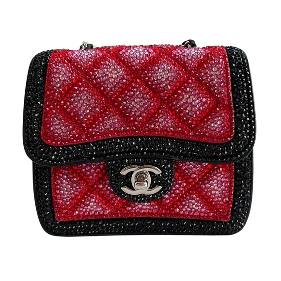 Chanel Rare Lambskin Crystal Diamante Mini Flap Bag - Picture 4 of 9